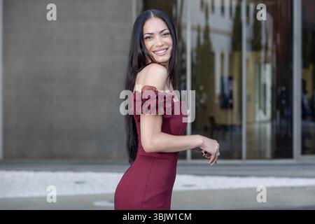 16. Juni 2025, Rom, RM, Italien: Die italienische Sängerin Elodie nimmt an der Fotokonferenz der Nastri d'Argento Awards 2025 beim MAXXI in Rom Teil (Credit Image: © Matteo Nardone/Pacific Press via ZUMA Press Wire). Nicht für kommerzielle ZWECKE! Stockfoto