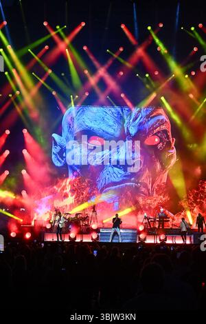 Duran Duran während der Europa-Tour 2025 im Circo Massimo am 16. Juni 2025 in Rom, Italien. Stockfoto