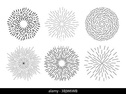 Abstraktes Doodle-Feuerwerk. Stock Vektor
