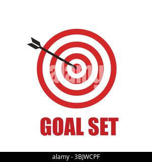 Symbol „Geschäftsziele“ Setzen Sie die Vektoren „Ziel“, „Erfolg“, „Mission“ und „Planung“ auf weißem Hintergrund isolierte Zielsymbole Stock Vektor