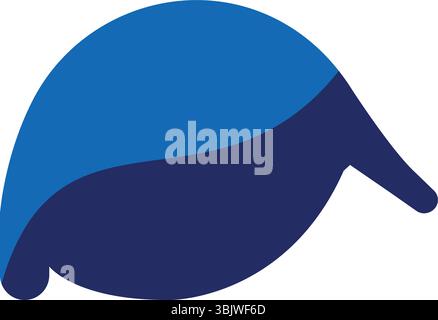 Eine dynamische abstrakte Illustration mit zwei Blautönen in einer fließenden, wellenartigen und sich überlappenden Form, die ein Gefühl von Bewegung und Tiefe schafft, ide Stock Vektor