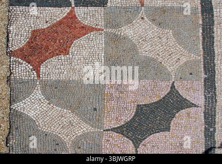 Ostia Antica. Hafenstadt des antiken Roms. Römisches Mosaik. Details. 1. Jahrhundert v. Chr. - 1. Jahrhundert n. Chr. Stockfoto