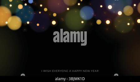 Happy New Year, leerer Clipart-Hintergrund. Neujahrsgruß- und Einladungskarte Clip Art mit leerer Raumvorlage für editierbares Urlaubsposter, Flyer Stock Vektor