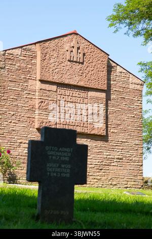 Rancourt (Nordfrankreich): Die Gedenkstätte Rancourt-Bouchavesnes, Schlacht an der Somme, erster Weltkrieg, 1914–1918. Hier ist der deutsche Friedhof. Die Website Stockfoto
