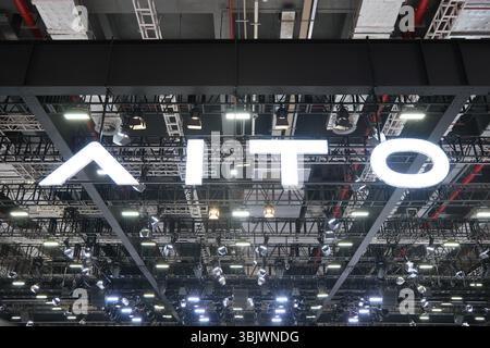 Shanghai, China - 26. April 2025: AITO Markenlogo Stockfoto