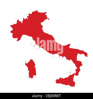 Karte von Italien, Schildersilhouette. Weltkarte Globe. Vektorillustration isoliert auf weißem Hintergrund. Europäischer Kontinent Stock Vektor