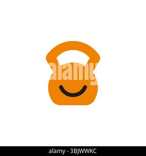 Lächeln Kettlebell-Symbol niedliches Symbol Icon Vektor Stock Vektor