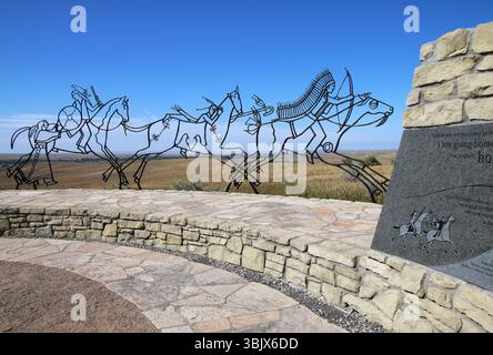 Indian Memorial im Little Bighorn Battlefield National Monument, Montana, USA Stockfoto