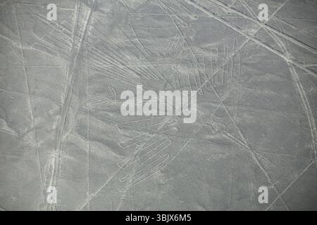 Luftaufnahme der Geoglyphen der Nazca-Linien in Peru Stockfoto