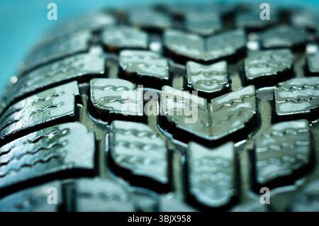 Reifen-Textur in blauen coolen Tönen Stockfoto
