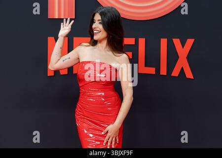 Dulceida, Aida Domènech, nahm am Fotobesuch „The Red Tepppet for the 10th Anniversary of Netflix Spain“ im Palacio de Cristal Teil. (Foto: Nacho Lopez / SOPA Images/SIPA USA) Stockfoto