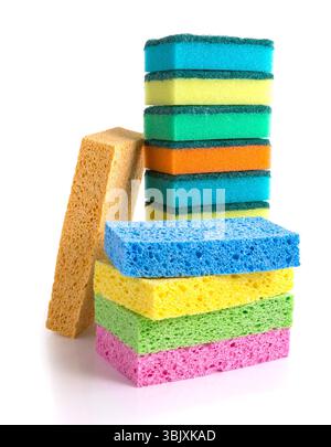 Stapel bunter Reinigungsschwämme Stockfoto