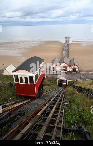 Saltburn Cliff Lift ist eine Standseilbahn in Saltburn by the Sea, North Yorkshire Coast Stockfoto