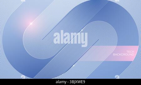 Abstrakter blauer heller eleganter Hintergrund mit dünnen Linienelementen. Stock Vektor