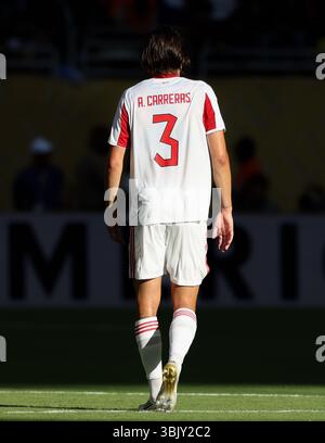 Miami Gardens, USA. Juni 2025. Alvaro Carreras von Benfica während des Gruppenspiels der FIFA Club-Weltmeisterschaft 2025 zwischen den CA Boca Juniors und SL Benfica am 16. Juni 2025 im Hard Rock Stadium in Miami Gardens, Florida. (Foto: Dax Tamargo/SIPA USA) Credit: SIPA USA/Alamy Live News Stockfoto