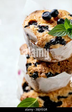 Hausgemachte Blaubeeren Muffins Stockfoto