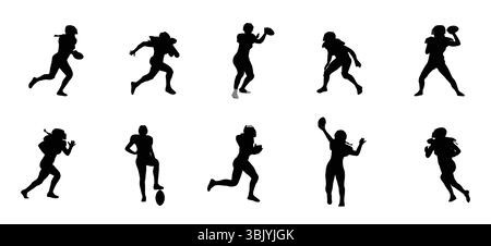 Weibliche American Football-Spielerin Stock Vektor