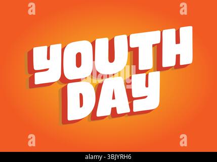 Jugendtag. Verspielter und lebendiger Text für dynamisches Poster- oder Bannerdesign Stock Vektor