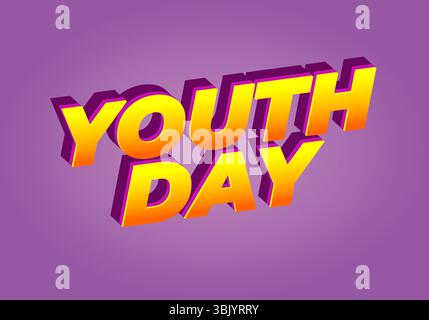 Jugendtag. Verspielter und lebendiger Text für dynamisches Poster- oder Bannerdesign Stock Vektor