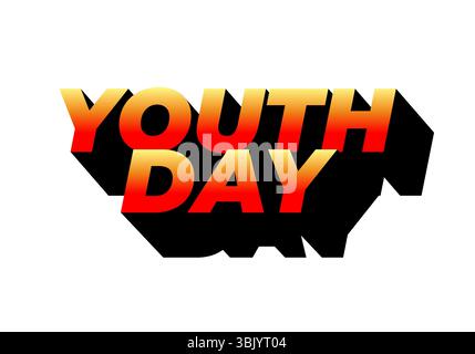 Jugendtag. Verspielter und lebendiger Text für dynamisches Poster- oder Bannerdesign Stock Vektor