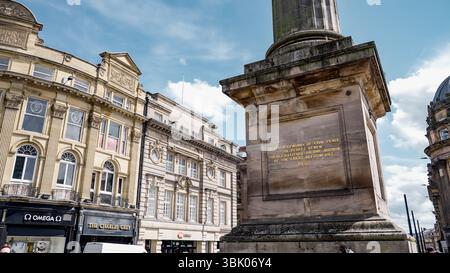 NEWCASTLE, Vereinigtes Königreich – 13. JUNI 2025 – Grey's Monument zum Gedenken an die Verabschiedung des Great Reform Act in Newcastle upon Tyne, Vereinigtes Königreich Stockfoto