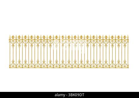 goldene Tore zum Schloss Versailles, frankreich, isoliert auf weißem Hintergrund Stockfoto