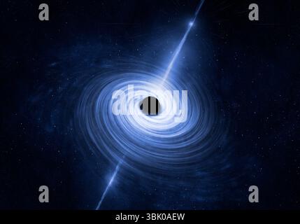 Schwarzes Loch im Weltall Stockfoto