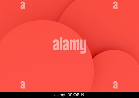 Abstrakte rote runde geometrische Formen für Hintergrund oder Hintergrund. Geometrische Textur. 3D-Rendering. Stockfoto