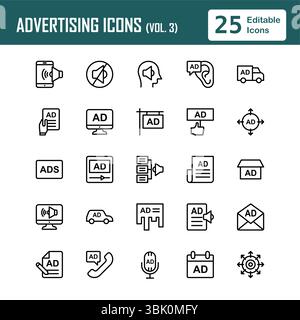 Set Mit Werbesymbolen (Vol. 3) Stock Vektor