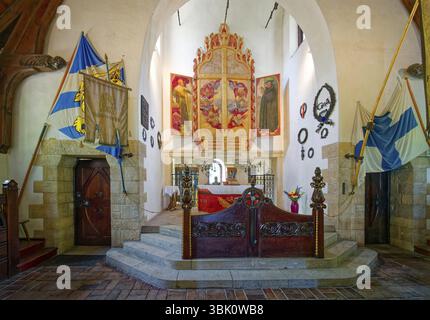Gustav-Adolf-Kapelle, Innenfoto, Luetzen Museum 1632 zum Gedenken an die Schlacht bei Luetzen und den Tod des schwedischen Königs Gustav II. Adolf in der Stadt Stockfoto