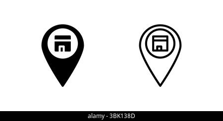 Qibla-Kompasssymbol, das die Richtung Mekkas zum Gebet anzeigt. Stock Vektor