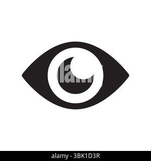 Symbol für das sichelförmige Auge. Abstraktes Vision-Symbol. Auffällige Augenform. Vektorgrafik. Stock Vektor