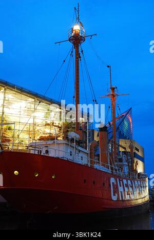 Das Leuchtschiff Chesapeake liegt im Inner Harbor von Baltimore Maryland Stockfoto