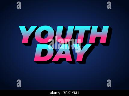 Jugendtag. Verspielter und lebendiger Text für dynamisches Poster- oder Bannerdesign Stock Vektor