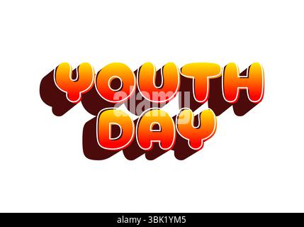 Jugendtag. Verspielter und lebendiger Text für dynamisches Poster- oder Bannerdesign Stock Vektor