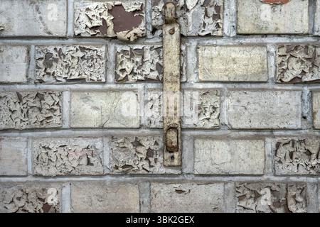 Nahaufnahme der weißen Ziegelwand als Textur Stockfoto