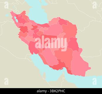 Karte der iranischen Provinzen Vektor-Illustration | kein Text Stock Vektor