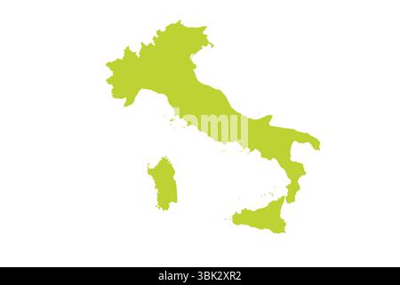 Karte von Italien, Schildersilhouette. Weltkarte Globe. Vektorillustration isoliert auf weißem Hintergrund. Europäischer Kontinent Stock Vektor
