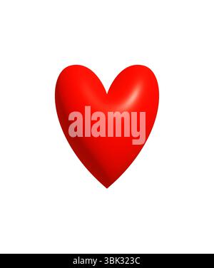 Trendiges Red Heart Emoji Symbol für soziale Medien, Liebesaufkleber für Chat, süßes Nachrichtenelement für Geschichten, romantische Reaktion, süßes Paar Design, Jugend Stock Vektor