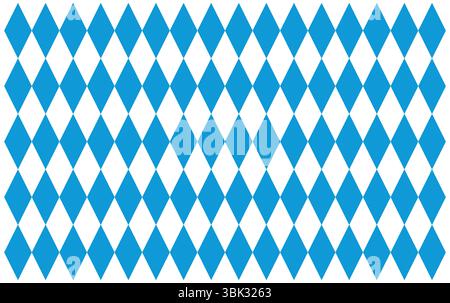 Nahtloses blau-weißes Rautenmuster, inspiriert von der bayerischen Flagge für Hintergründe, Textilien und Oktoberfest-Designs Stock Vektor
