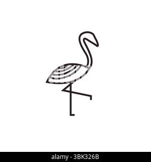 flamingo Vogel Emoji Symbol Symbol Symbol Vektor Illustration Stock Vektor