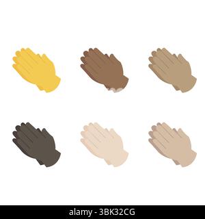 applaus Hände Klatschen Emoji Symbol Symbol Symbol Vektor Illustration isoliert flach Stock Vektor