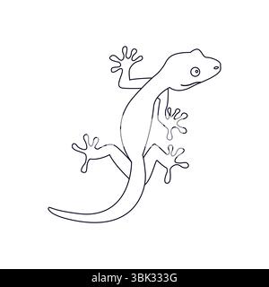 Eidechse Gecko Emoji Symbol Symbol Symbol Vektor Illustration Tier Reptil niedlich Stock Vektor