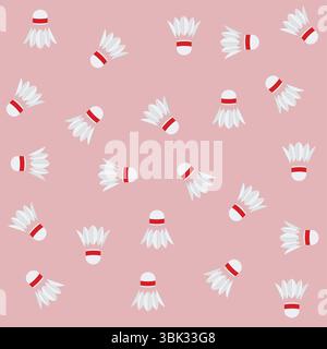 Badminton Shuttlecock Muster rosa Emoji Symbol Symbol Symbol Vektor Illustration Textil Textur Sport Stock Vektor