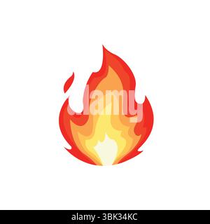 Heißes Feuer Lagerfeuer Flamme beleuchtete Flammen Emoji Symbol Symbol Symbol Vektor Illustration Stock Vektor