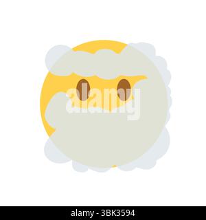 Gesicht im Nebel Emoji Symbol Symbol Symbol Vektor Illustration Stock Vektor