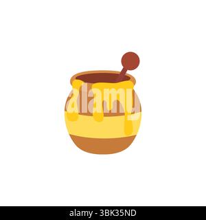 Honigglas Emoji Symbol Symbol Symbol Vektor Illustration Stock Vektor