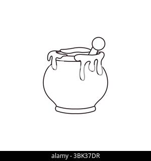 Honigglas Emoji Symbol Symbol Symbol Vektor Illustration Stock Vektor