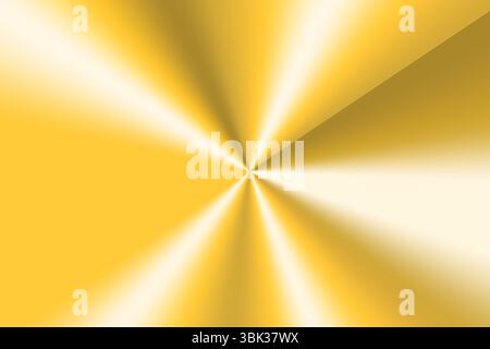Abstrakte Starburst mit Farbverlauf strahlt goldgelb und cremefarbene Balken über den Rahmen aus, flaches Design Stockfoto