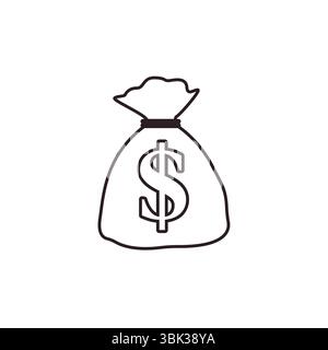 Sacksack Geldbeutel Emoji Symbol Symbol Symbol Vektor Illustration Stock Vektor